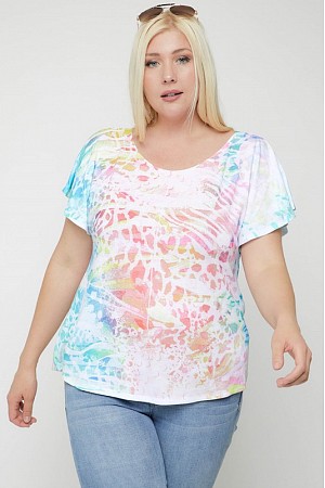 Animal Print Flutter Sleeve To ...